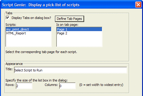Display A Picklist Of Scripts 2